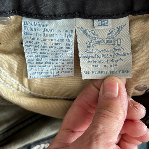 Robin Jeans Gothic Embroidered Skinny Jeans Size 32 - Picture 9 of 14